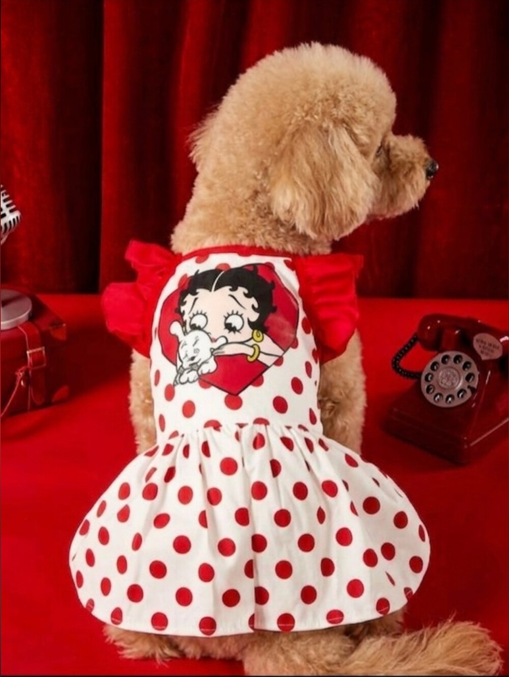 Betty Boop Red and White Polka Dot Dog Dress